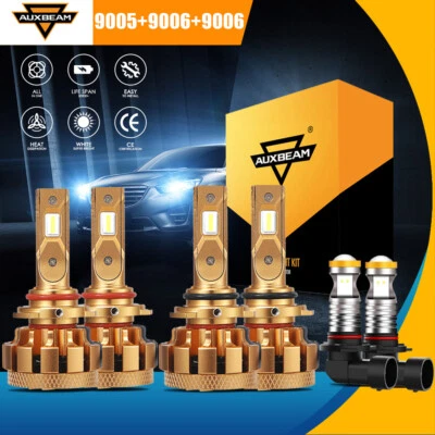 适用于 98-05 LEXUS GS 300 400 430 6X AUXBEAM 6000K LED 车头灯高低雾灯 — 第 1/4 张图片