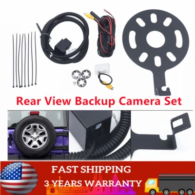 170° Backup Camera Mount for 2007-2016 17 Jeep Wrangler JK Rear View Spare Tire - Image 1 of 4