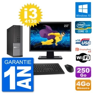 PC DELL 7020 SFF Bildschirm 22 " Intel i3-4130 RAM 4Go Disc 250Go Windows 10 - Bild 1 von 3