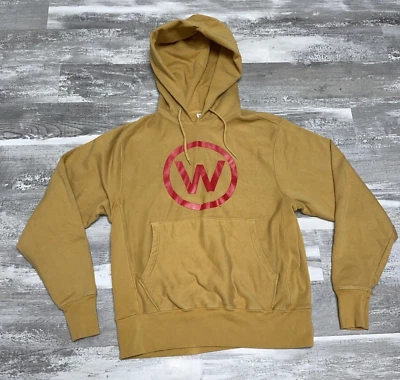 Sudadera con capucha tejida inversa Champion Gold Wisconsin Badgers para hombre Foto 1 de 4