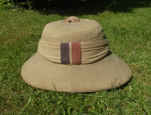 WW2 era British RAF Indian made Khaki Sola Pith Helmet Topee - Picture 1 of 15
