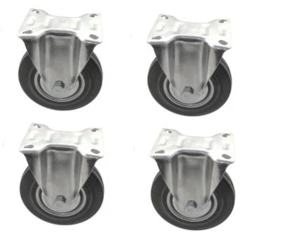 4 ruote gomma ricambio carrello rotella con staffa misure varie ruota fissa - Immagine 1 di 4