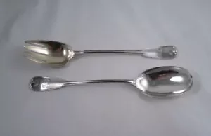 TIFFANY PALM STERLING SILVER 2-PIECE OVERSIZED LONG HANDLED SALAD SERVING SET - Picture 1 of 5