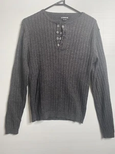 Connor Knit Pullover Jumper - Mens Size Small Grey Long Sleeve Crew Neck Casual - Picture 1 of 9