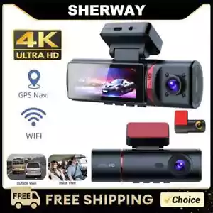Car DVR UHD 4K 3 Lens Front Rear Inside Recorder Video Vehicle Dash Cam with GPS - Picture 1 of 8
