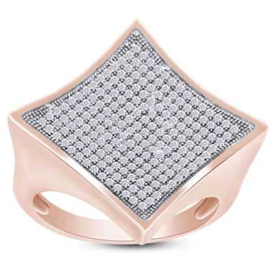 0.53 克拉男式婚戒 14K 镀玫瑰金纯银 — 第 1/4 张图片