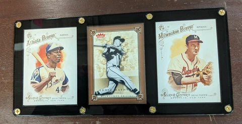 MILWAUKEE BRAVES 3 CARD HANK AARON EDDIE MATHEWS WARREN SPAHN Cover
