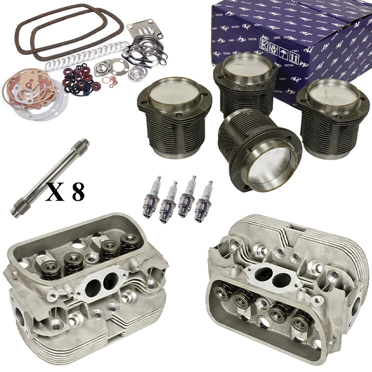 1600cc Air-cooled Vw Bug Engine Rebuild Kit, Top End Heads / Pistons - Image 1 of 4