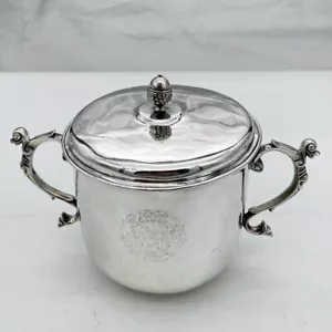 Antique Charles II Silver Large Porringer & Cover London 1684 Richard Marchant - Bild 1 von 11