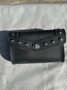 HONDA LEATHER HANDLE BAR MOUNT STOAGE BAG - Picture 1 of 3