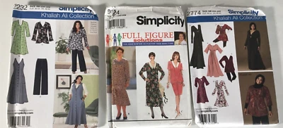 Sewing Patterns Mixed 3 Lot Women's Dresses Plus Size 18W thru 28W New Uncut A17 - Image 1 of 4