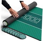  Poker Table Top 70" x 35", Texas Hold'em Poker Mat for Home Game Nights Green