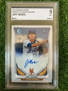 2014 Topps 1st First Bowman Chrome JEFF MCNEIL Prospect Auto Rookie RC BRG 9