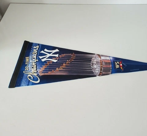 27 Time World Series Champions 2009 New York Yankees Blue World Series Pennant Cover