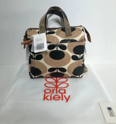 Orla Kiely Rare Vintage Brown Giant Oval Stem Buddy Backpack Handbag Tote Bag - Image 1 of 4