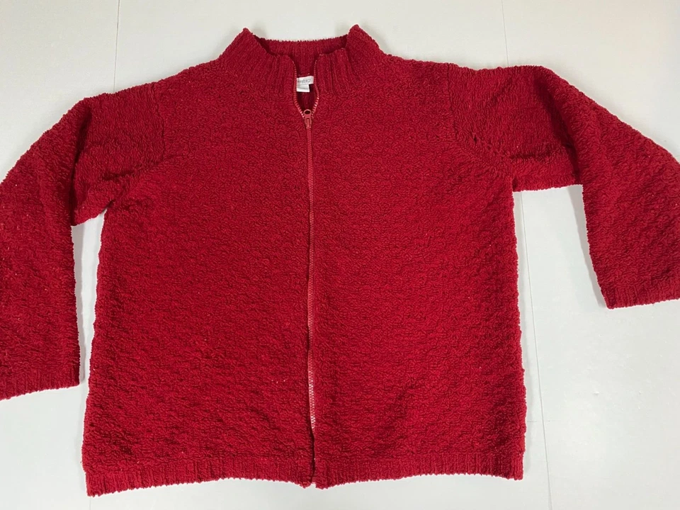 Chaqueta para mujer DressBarn 14 cremallera completa roja polar pesada Foto 1 de 4