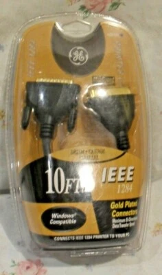 New GE MaxSpeed IEEE 1284 Printer Cable 10 ft DB25M CEN36M Parallel Gold Plated - Image 1 of 4