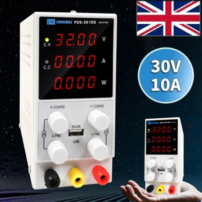 ADJUSTABLE POWER SUPPLY 30V 10A SWITCHING DC DIGITAL LED VARIABLE PRECISION LAB
