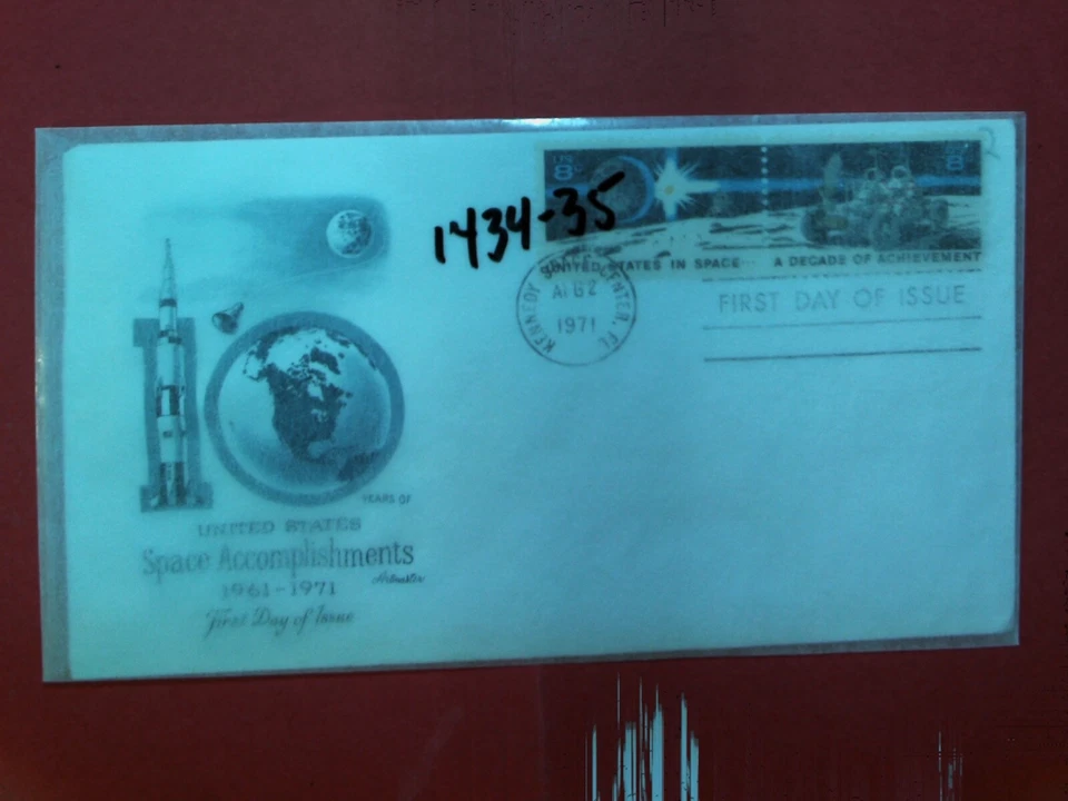 U. S. Stamp FDC # 1434-35 -Space Accomplish - ArtMaster cachet - comb.  shipping - Image 1 of 1