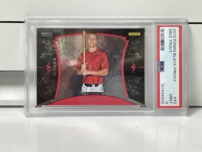 Mike Trout 2012 Panini Black Friday Rookie Card #43 • LE /599 • PSA MINT 9 - Image 1 of 4