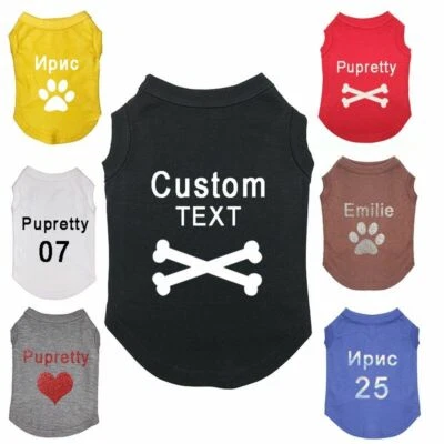 Custom Print Pet T-shirt Personalized Unique Cute Summer Dog Puppy Cat Clothes - Image 1 of 4