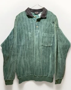 Camisa Polo Bert Pulitzer Vintage Años 80 Terciopelo Verde Manga Larga Para Hombre Talla M - Imagen 1 de 15