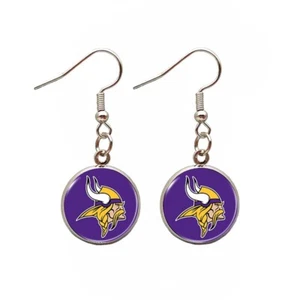 Minnesota Vikings NFL FOOTBALL Team Logo Earrings US STOCK SHIPPING IN 1 DAY！ - Picture 1 of 1