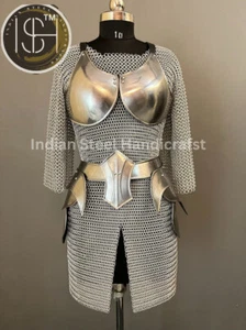 Medieval Knight Female Armor, Chainmail Armor, Fantasy Costume, Cosplay Sca, - Picture 1 of 10