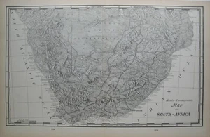 Original Antique Topographical Map SOUTH AFRICA Pretoria Johannesburg Cape Town - Picture 1 of 12