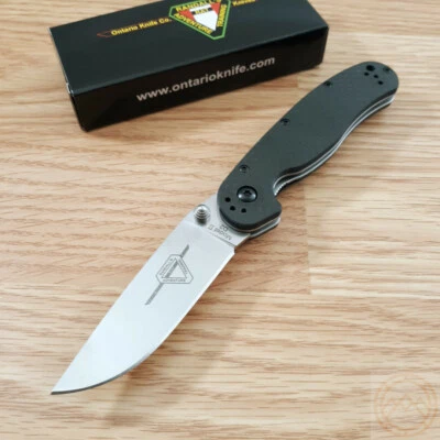 Ontario RAT II Linerlock Folding Knife 3 D2 Tool Steel Blade Carbon Fiber Handle - Image 1 of 4