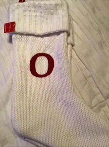 Target Wondershop Letter Initial "O” Monogram 19" White & Red Knit Stocking - Picture 1 of 1