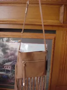 NWT~FOLEY + CORINNA ~SASCHA CHESTNUT BROWN CROSSBODY BAG W/FRINGE TRIM ~ $198 - Picture 1 of 12