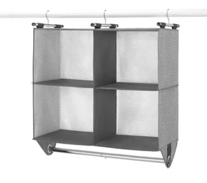Whitmor 4 Section Fabric Closet Organizer Shelving with Built In Chrome...  - Picture 1 of 4