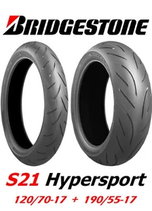 BRIDGESTONE S21 BATTLAX HYPERSPORT 120/70R17 & 190/55R17 TIRE SET HONDA SUZUKI - Picture 1 of 1