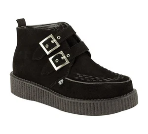 T.U.K. Creeper A8286 Schwarz Wildleder Creeper Buckle Boot - Picture 1 of 4