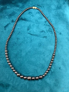 Marcasite Graduated Beaded Necklace Screw Clasp Grounding Protective Energy - Picture 1 of 5
