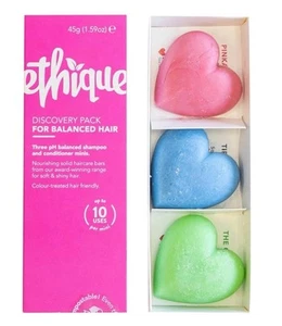 Ethique Discovery Pack Balanced Hair 3 Mini Bars: Shampoo Conditioner Travel Try - Bild 1 von 2