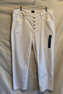 J. Crew NWT Essential Straight, Button Fly, White Jean Women's Size 33 - Picture 1 of 7