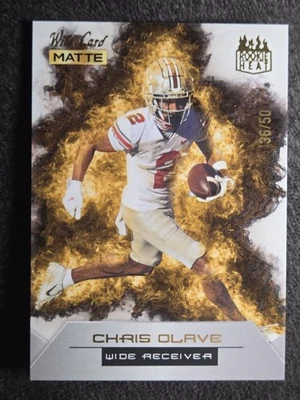 Chris Olave 2022 Wild Card Matte SP Exclusive RC Rising Heat SSP #36/50 Saints - Image 1 of 4
