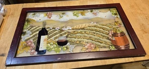  Botellas de vino vintage pintadas a mano Suncatcher viñedo uvas 21X12 - Imagen 1 de 10