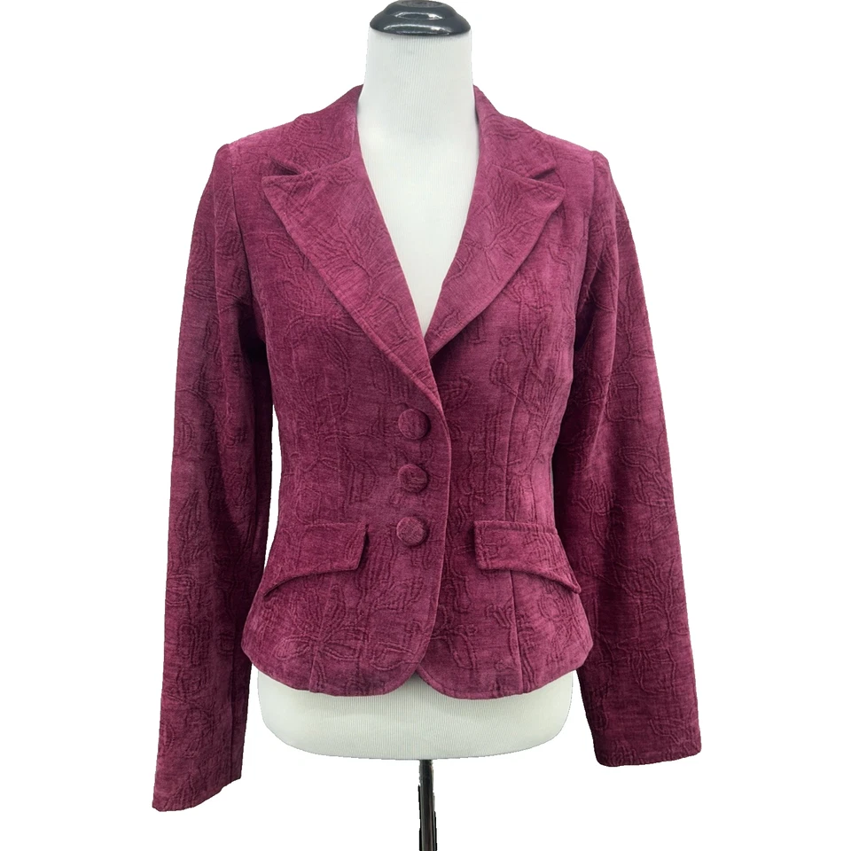 Chaqueta Blazer Hot Kiss Para Mujer Grande Tapiz Magenta Boho Bruja Phoebe Buffay Foto 1 de 4