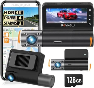 Roykaw R8 4-Channel Dash Cam Front and Rear, 4K+1080P*3 Dash Camera for     4118 - Picture 1 of 9