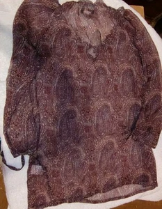 Bob Timberlake Top Womens Med Sheer Multimedia Blouse Medium RN# 74747 - Picture 1 of 6
