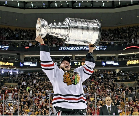 Jonathan Toews Chicago Blackhawks 2013 SC Champs Raising Cup 8" x 10" Photo Cover
