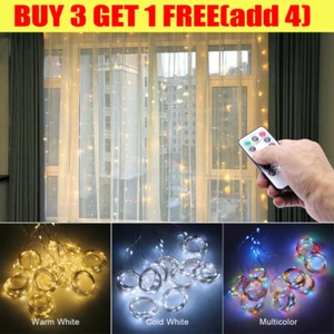 300LED Curtain Fairy Lights String Indoor/Outdoor Wedding Party Wall Decor UK - Picture 1 of 11