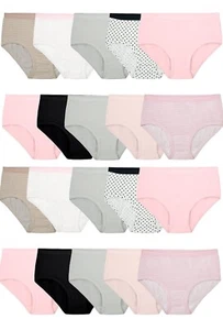 Fruit of the Loom Girls' Cotton Brief Underwear 20PK Size 12 - Picture 1 of 3