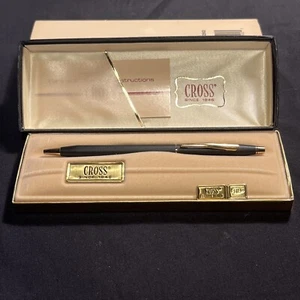 NOS Feder Cross 2502 Classic Black Century Kugelschreiber mattes Finish Goldrand - Bild 1 von 10