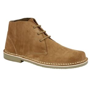 Roamers Sand Desert Boots Suede Leather 3 Eyelet Boot