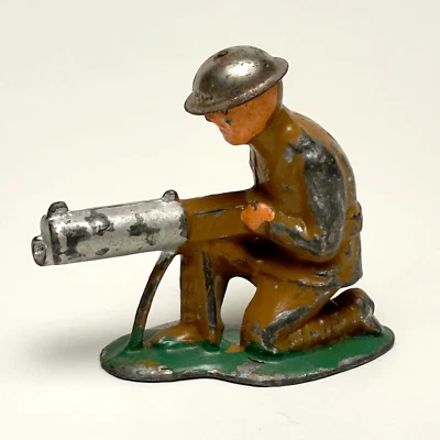 Barclay Manoil Toy Soldiers B9 metralhadora ajoelhada Primeira Guerra Mundial - Imagem 1 de 2