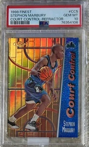1998 FINEST COURT CONTROL REFRACTOR 52/150 STEPHON MARBURY PSA 10 POP 4 - Picture 1 of 2